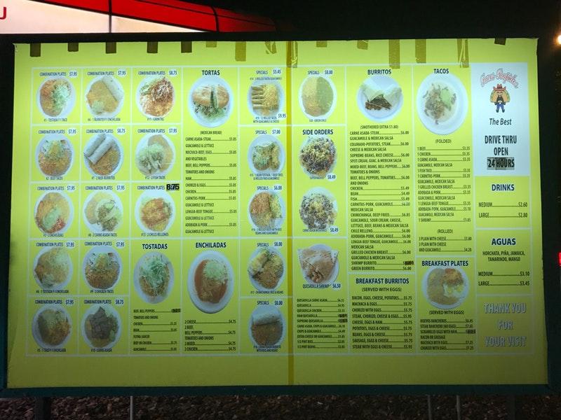 Menu at Tacos Rapidos restaurant, Brighton, 612 E Bridge St
