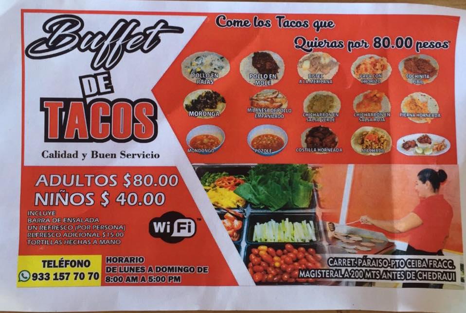 Buffet Tacos De Guisados restaurant, Paraíso - Restaurant reviews