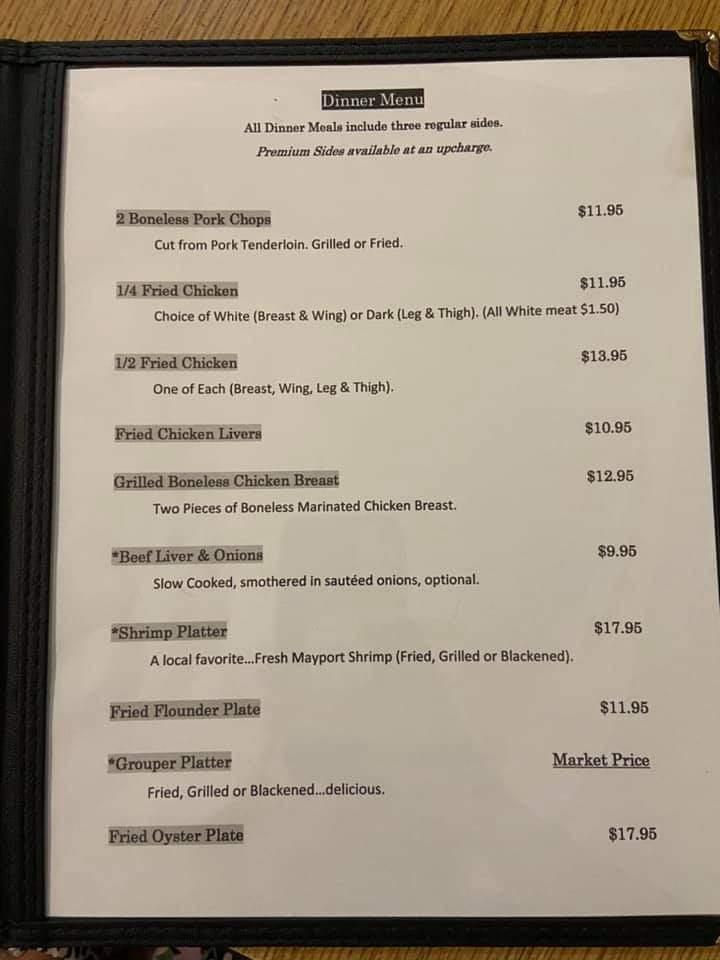 Menu At Gerald’s Cafe, Middleburg