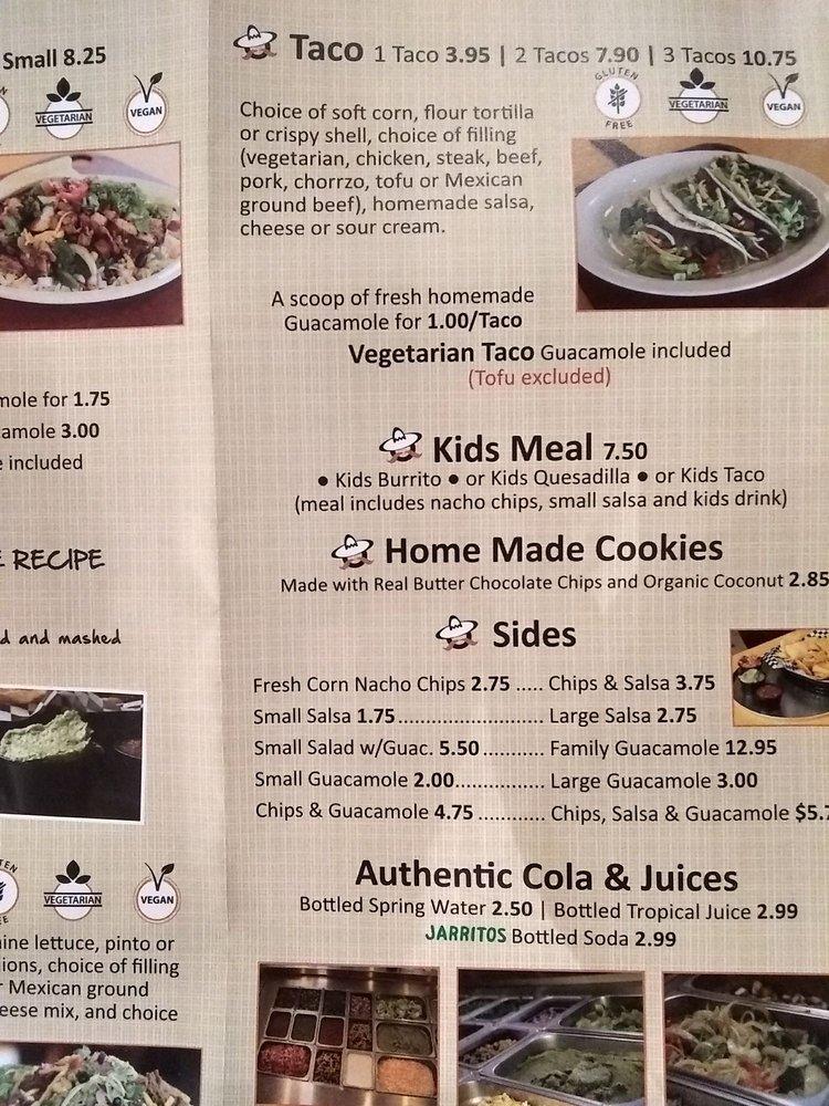 Menu at Burrito gringo Merivale restaurant, Ottawa, Merivale Rd