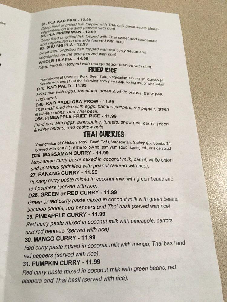 Menu at Thai Papaya Restaurant, Indianapolis, W 96th St Suite 1000