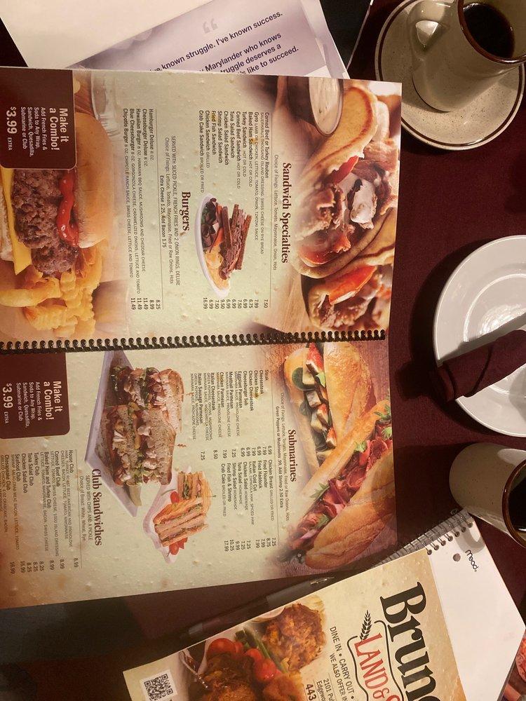 Menu at Bruno's Land and Sea Restaurant, Edgewood
