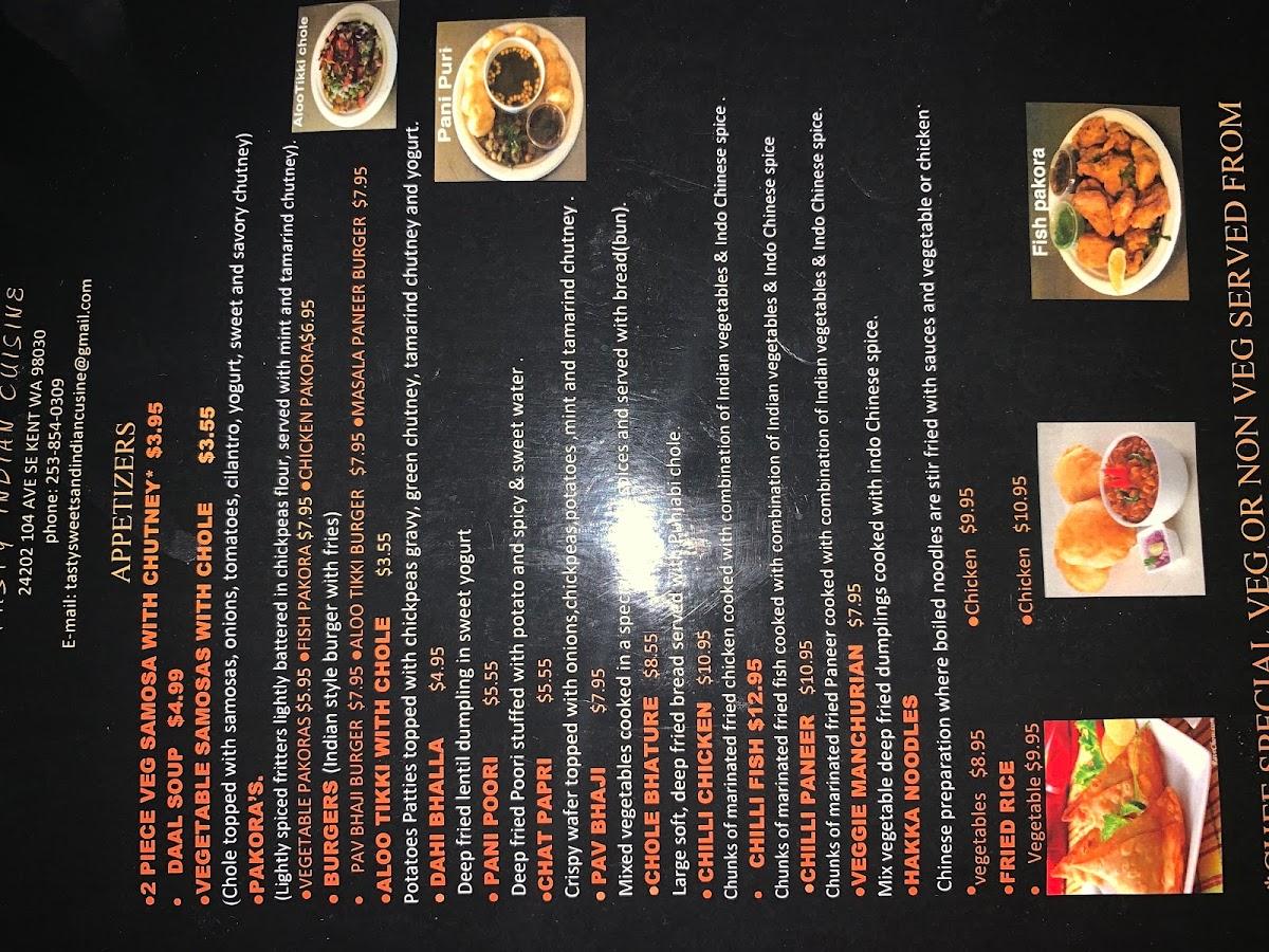 Menu at Tasty Indian Cuisine restaurant, Kent