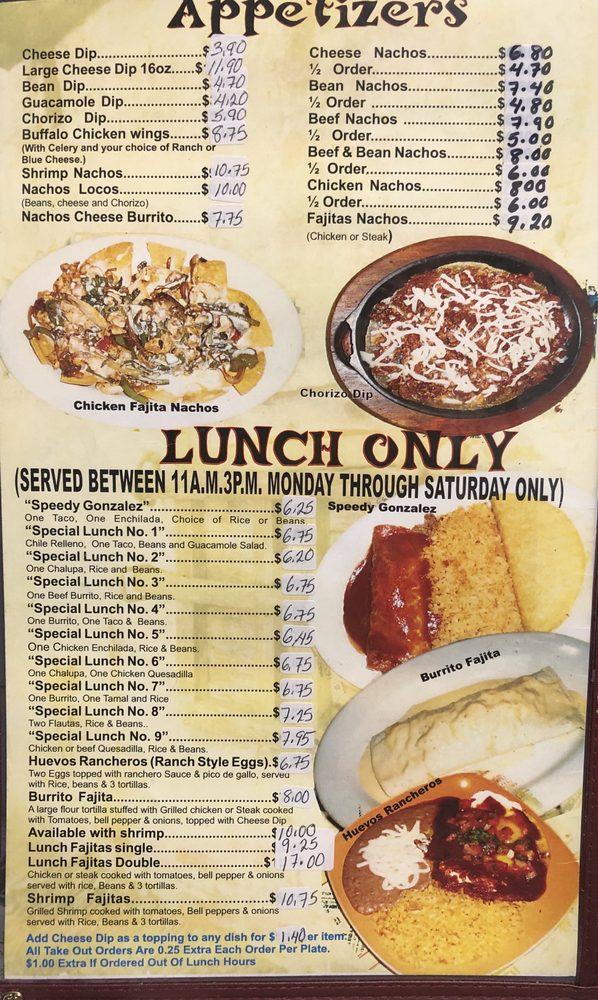 Menu at El Giro Mexican Restaurant, Mobile, Schillinger Rd S 101