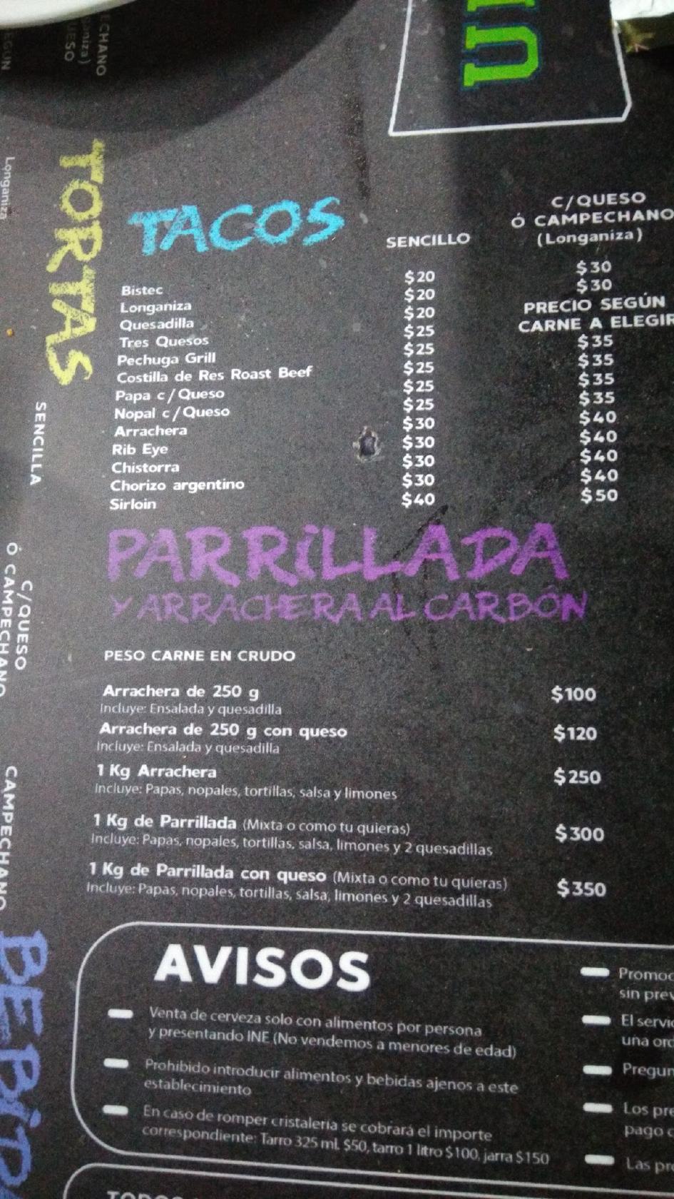 Carta Del Restaurante Universitarios Grill Beer Ciudad L Pez Mateos