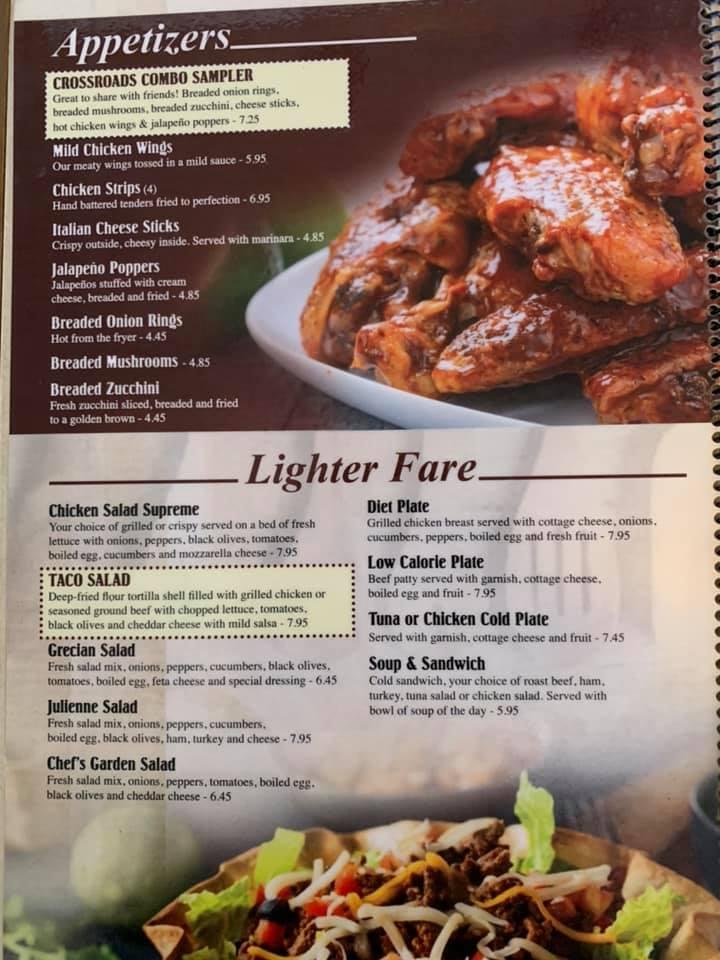 Menu at Crossroads Family Restaurant, Attica