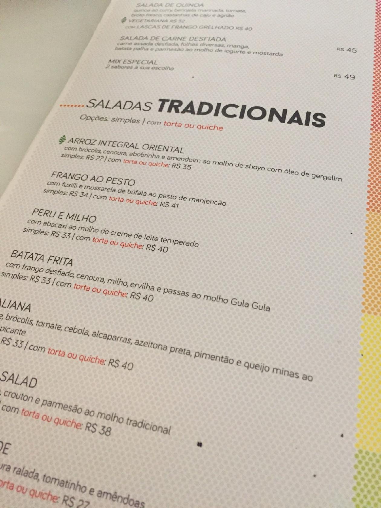 Gula Gula Jardim Botânico cardápio