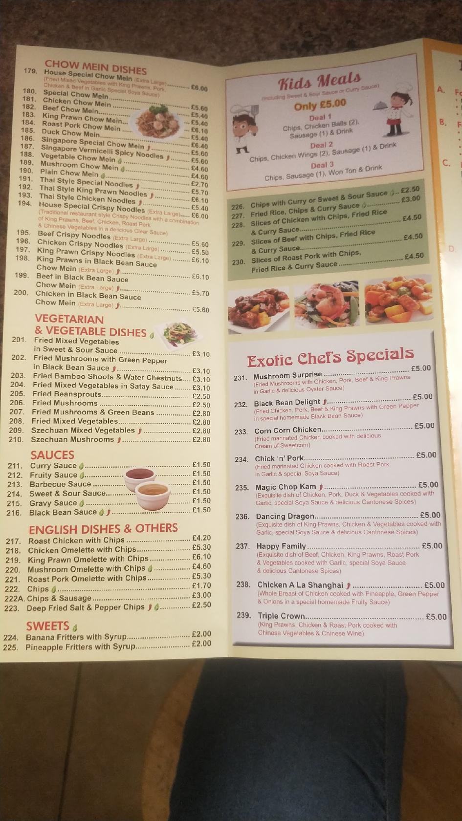 lucky star chinese food menu