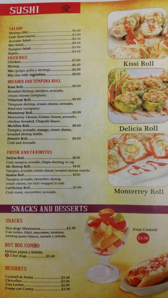Menu at Kissi Restaurant, McAllen, 705 S 10th St