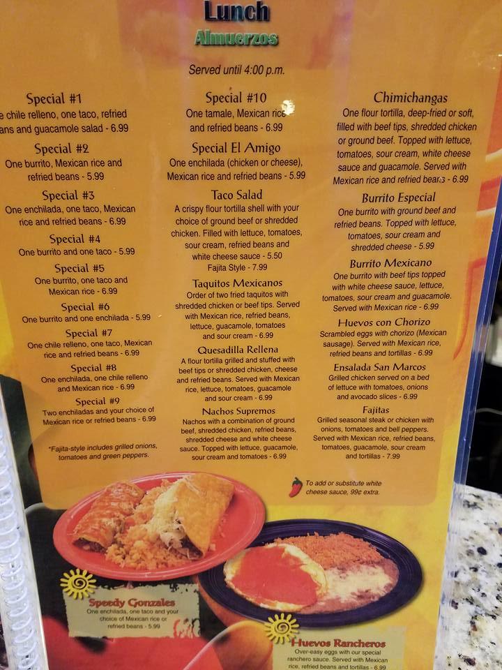 Menu at Tequila Amigos pub & bar, Knoxville, Harvest Mill Way