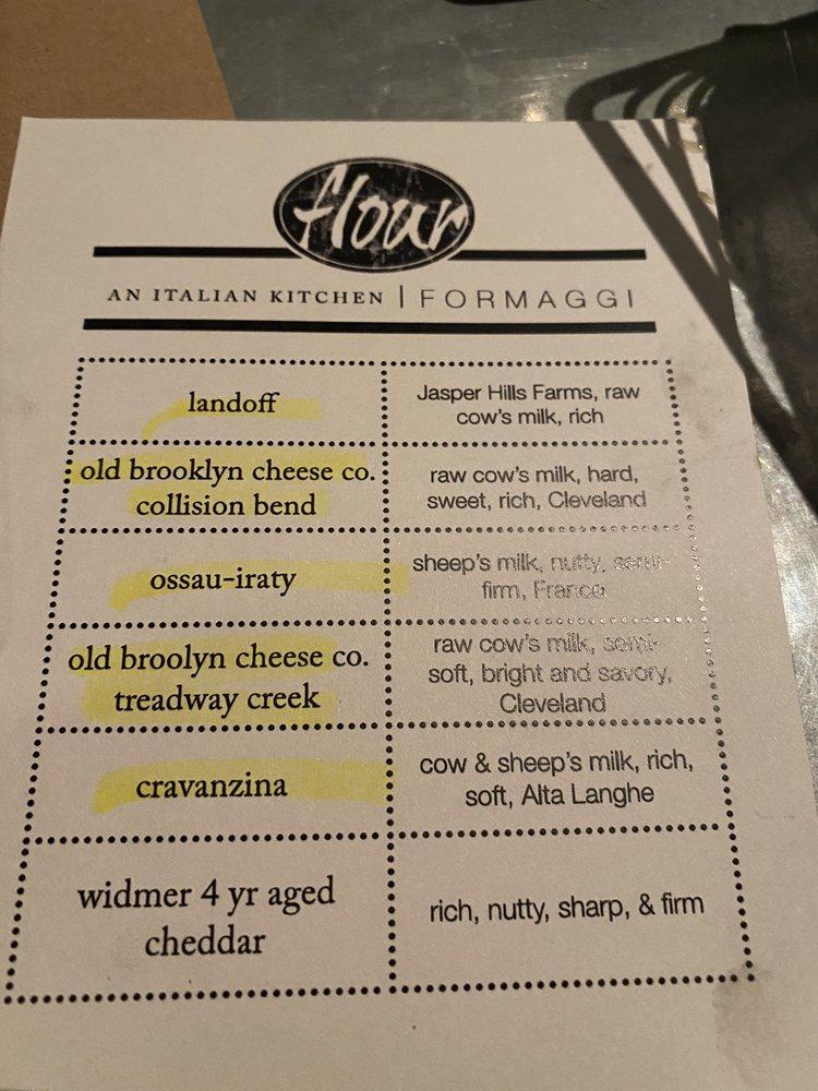 Menu at Flour Restaurant, Moreland Hills