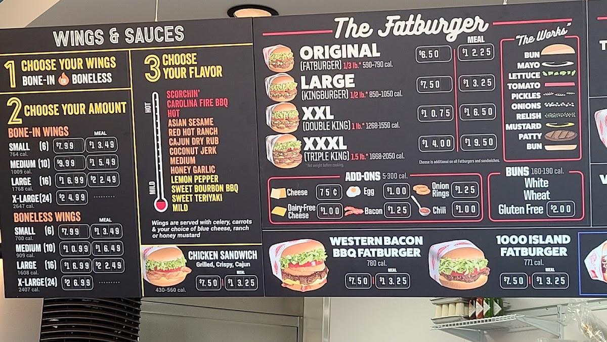 Menu at Fatburger & Buffalo's Express pub & bar, Fairbanks