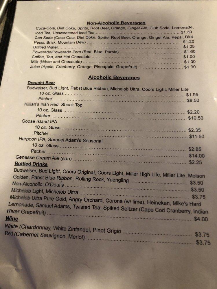 Menu at Teo's pub & bar, Pittsfield