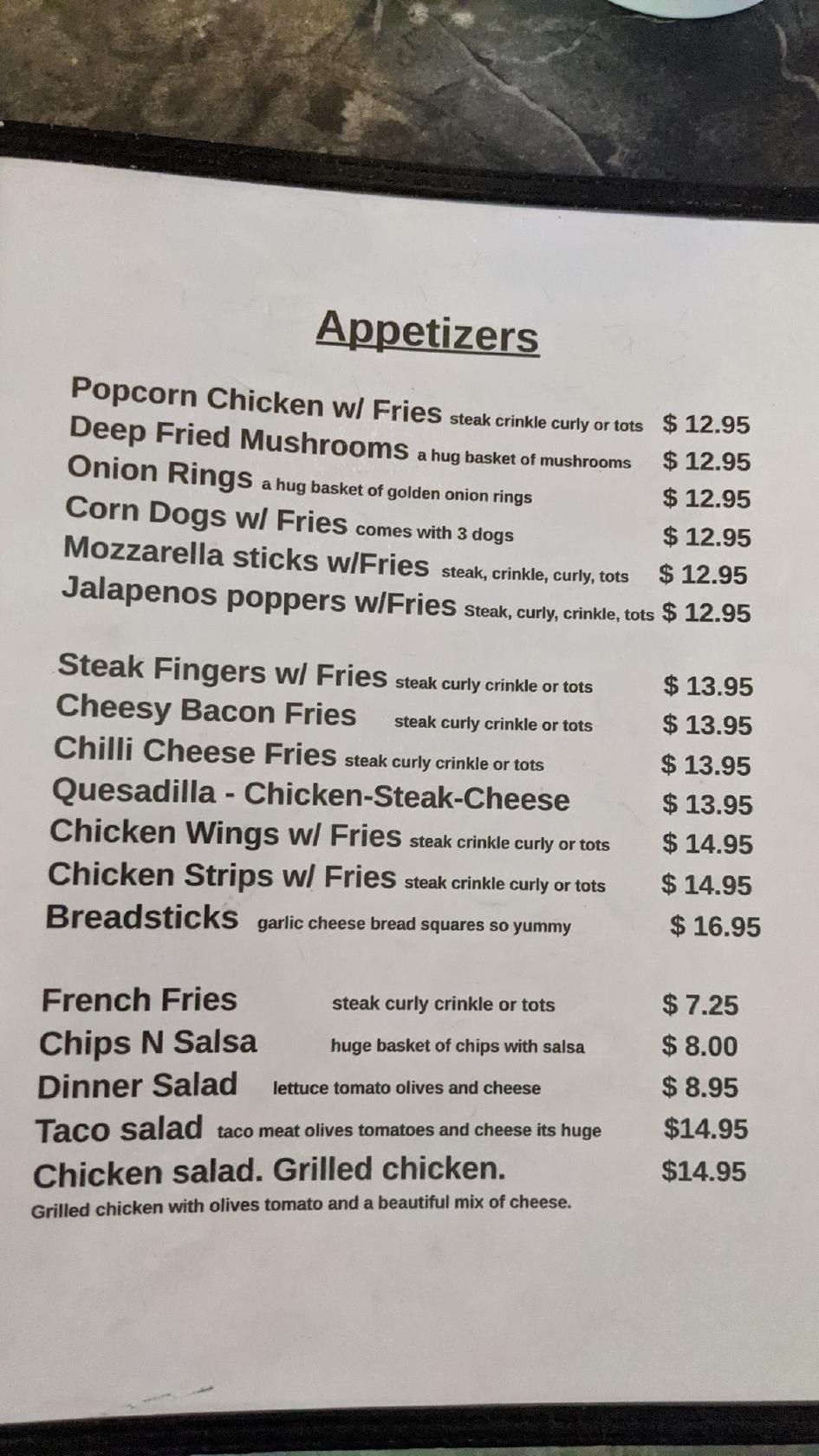 Menu at Stop N Go Cafe, Kenai, Spruce Haven St