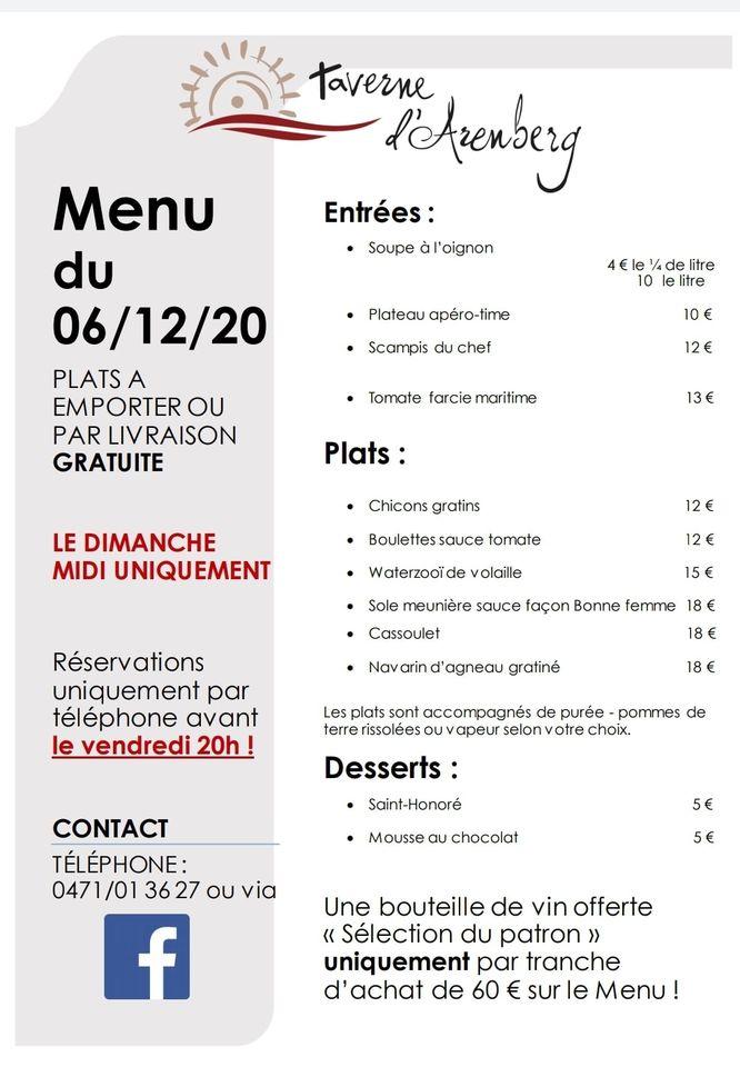 Menu Au Taverne D Arenberg Rebecq