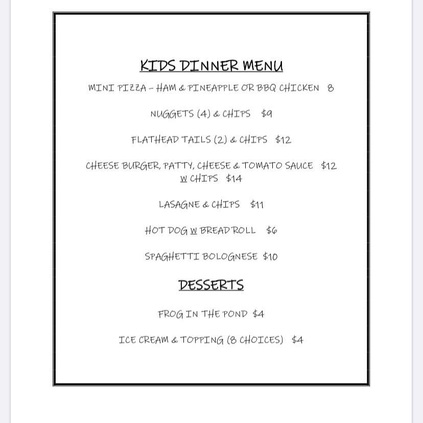 Menu at The Food Store cafe, Maffra