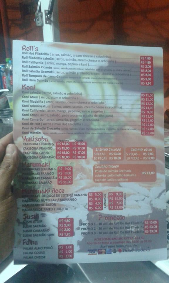 Yappe Sushi Delivery cardápio