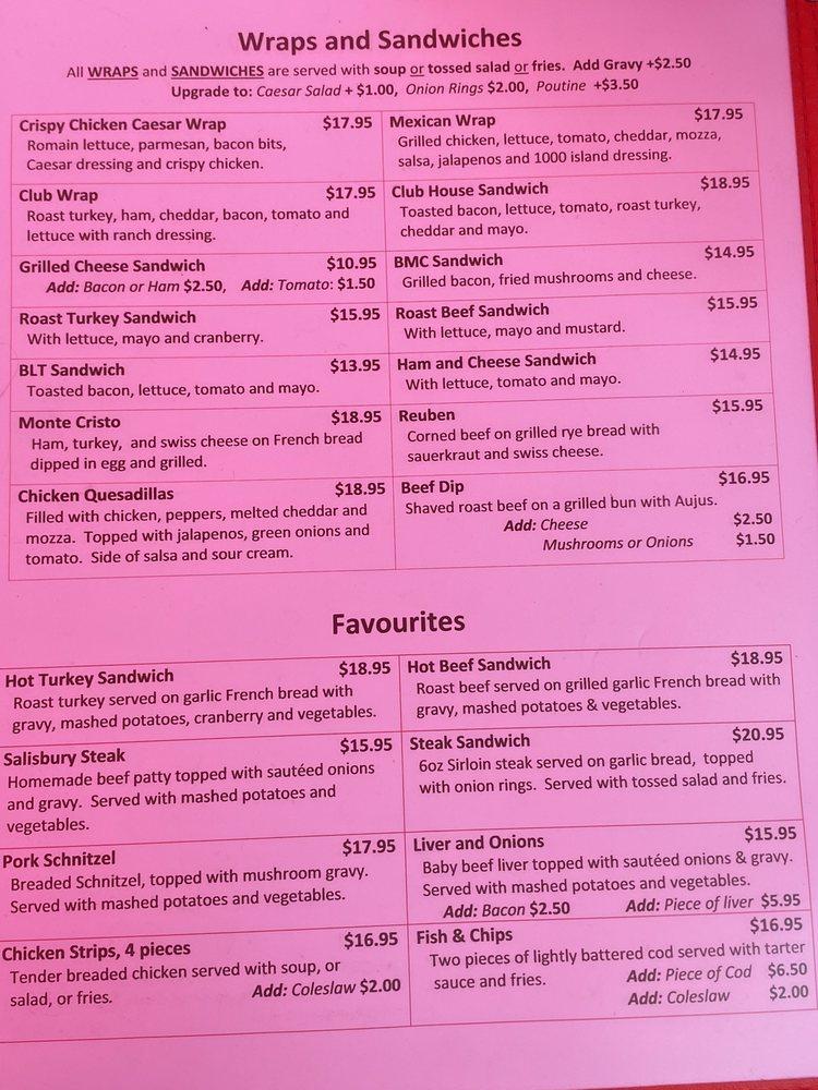 Menu at Cherry Pit Restaurant, West Kelowna, BC97 106