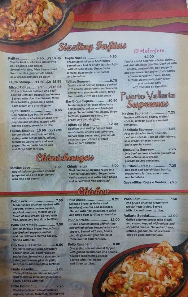 Menu at El Sureno Mexican Restaurant, Powdersville, SC-153