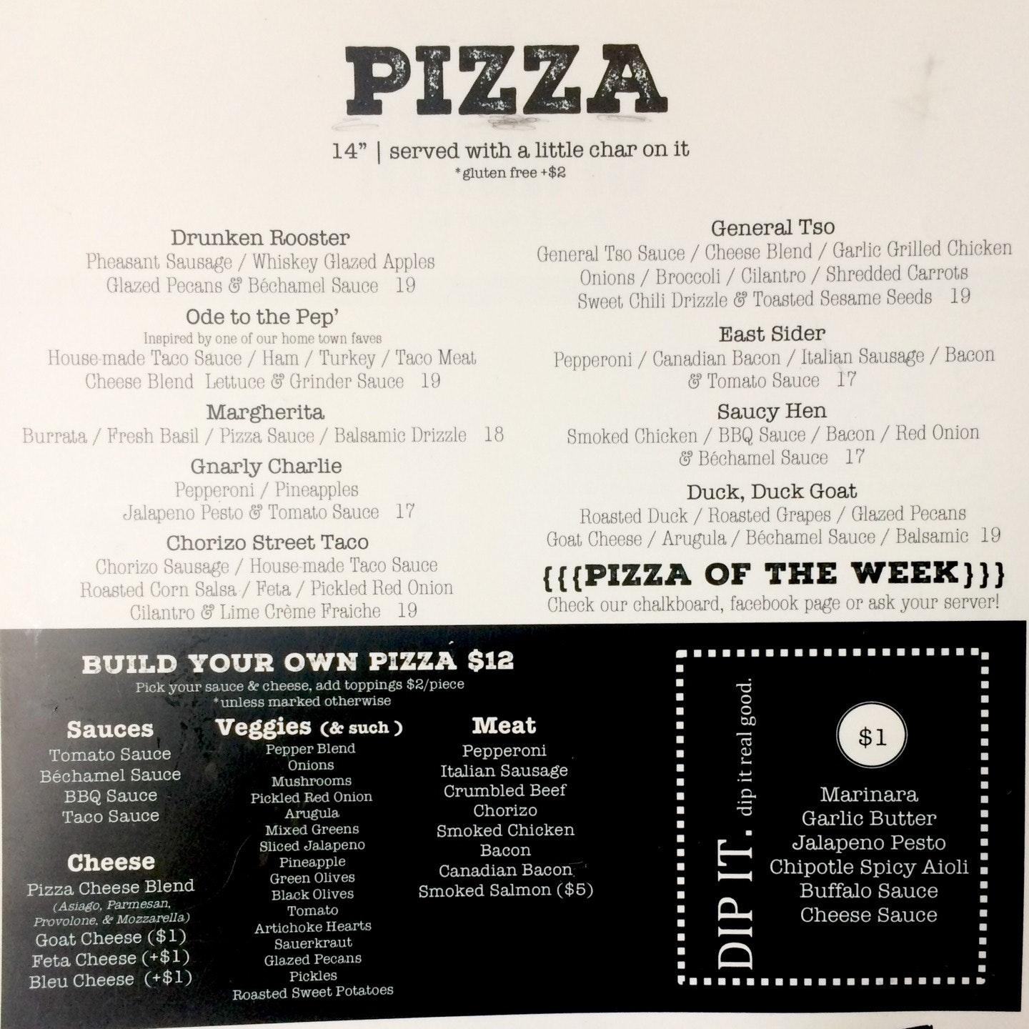 Menu at Up North Pizza Pub, East Grand Forks