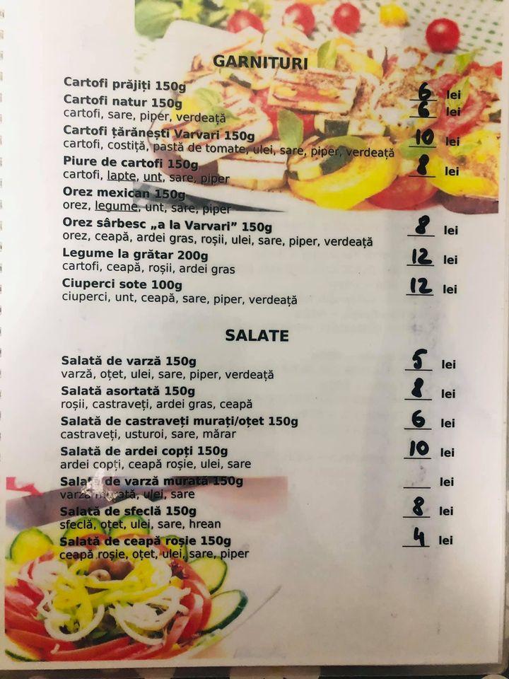 Menu de Varvari Pub