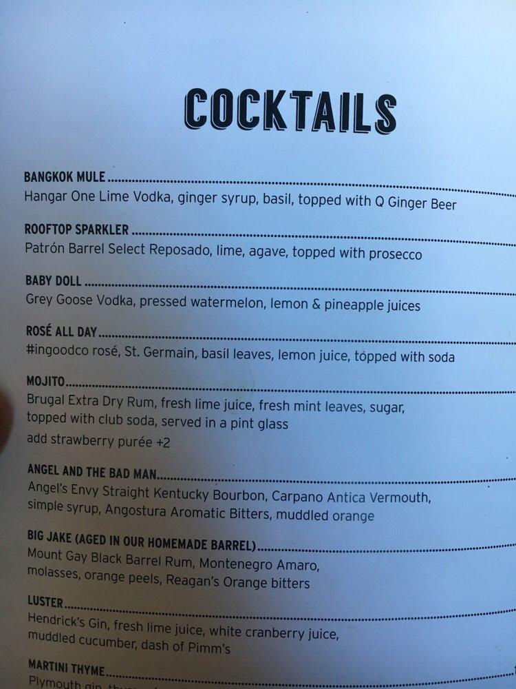 Menu at Refinery Rooftop pub & bar, West New York