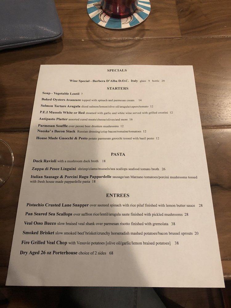 Menu at Vero Prime steakhouse, Vero Beach, 14th Ave