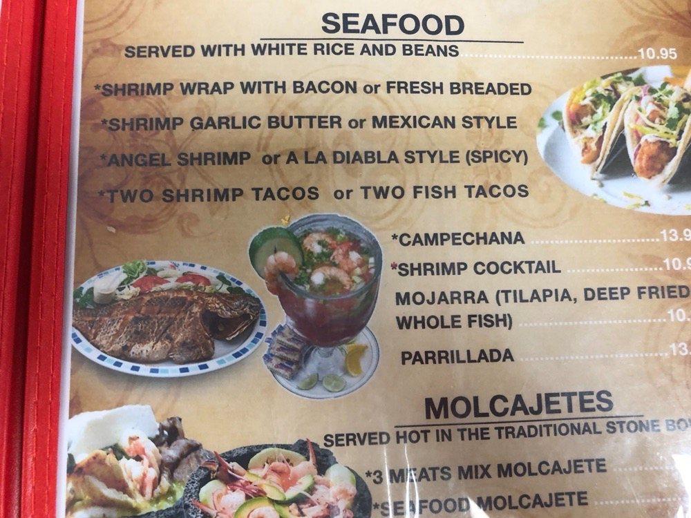 Menu at Johnny's Taco Shop restaurant, Pahrump