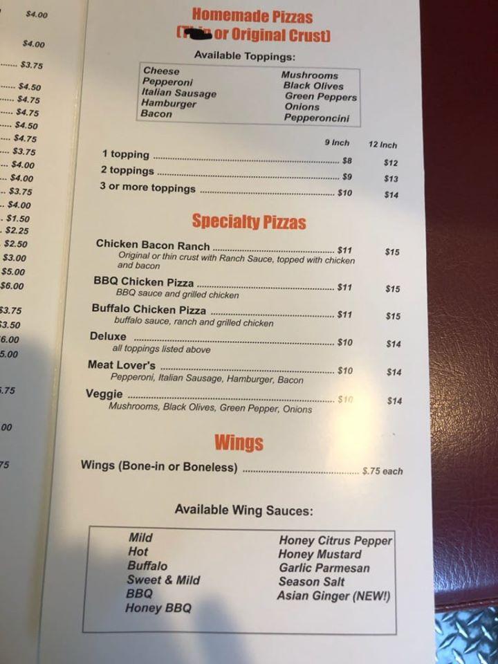 Menu At Pete's Bar And Grill, Albers