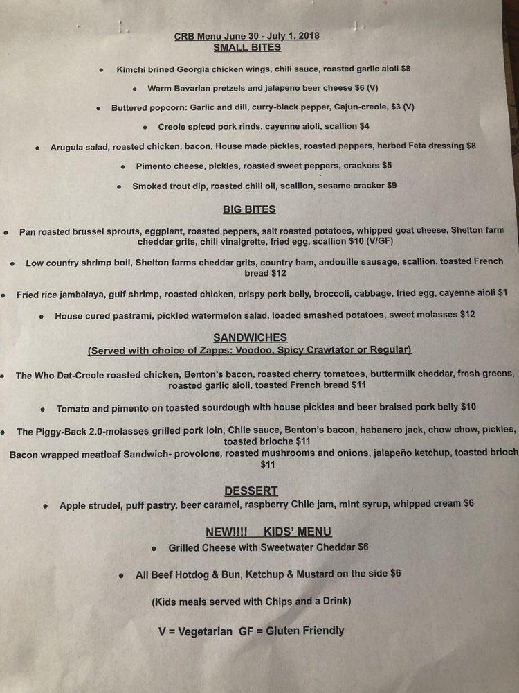 Menu At Clinch River Brewing Restaurant Norris