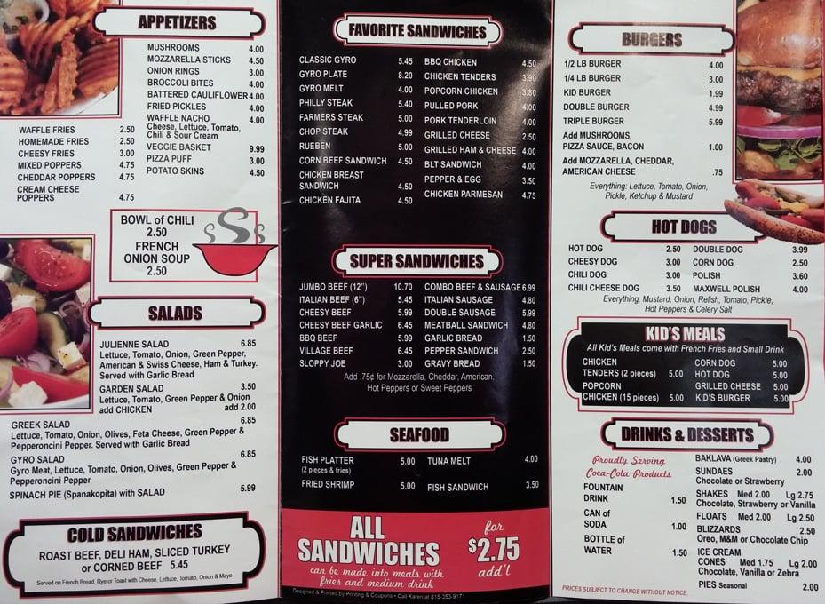 Menu at Beef Village restaurant, Woodstock