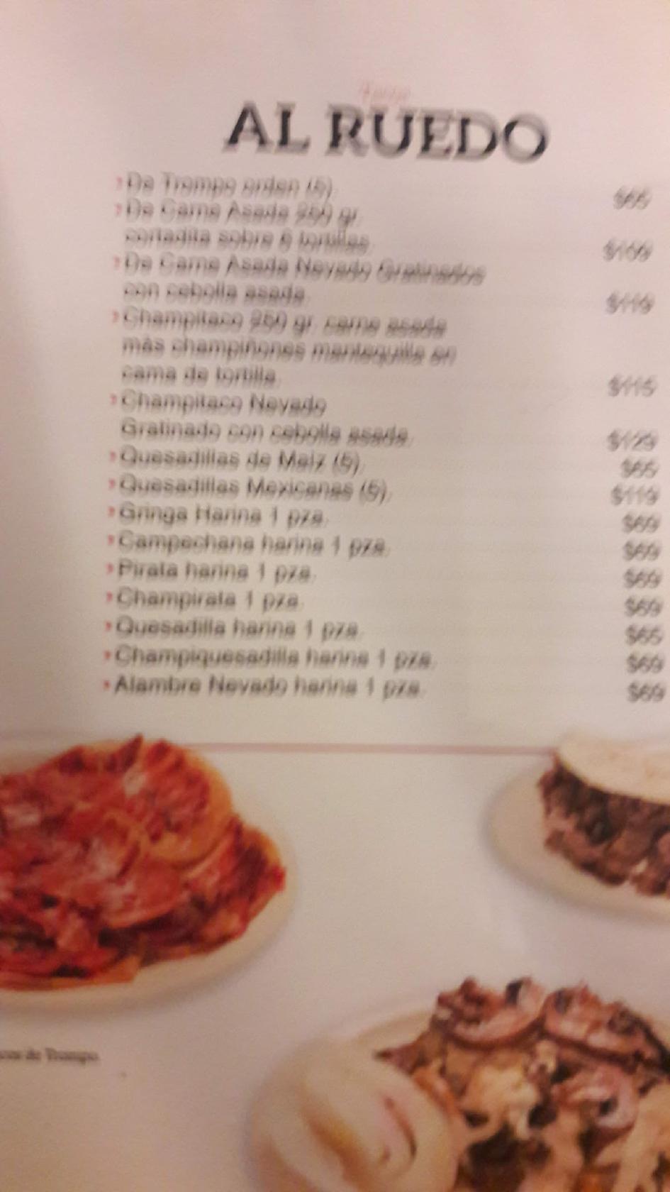 Carta de El Torito Restaurante, Monterrey, Av. Gonzalitos 3101