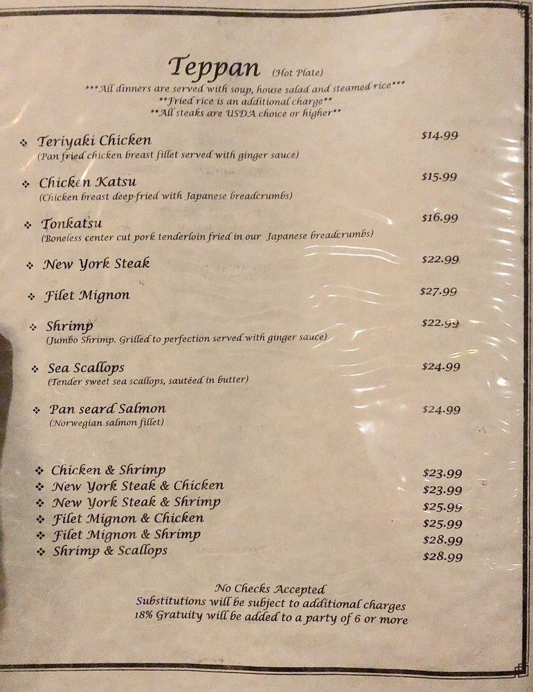 Menu at Miyako Restaurant, Granbury, 715 Autumn Ridge Dr