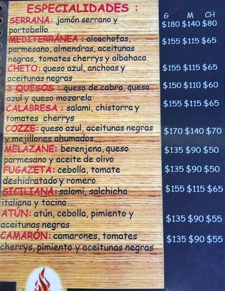 Menu at La cobacha restaurant, Guadalajara, Colombia 2158