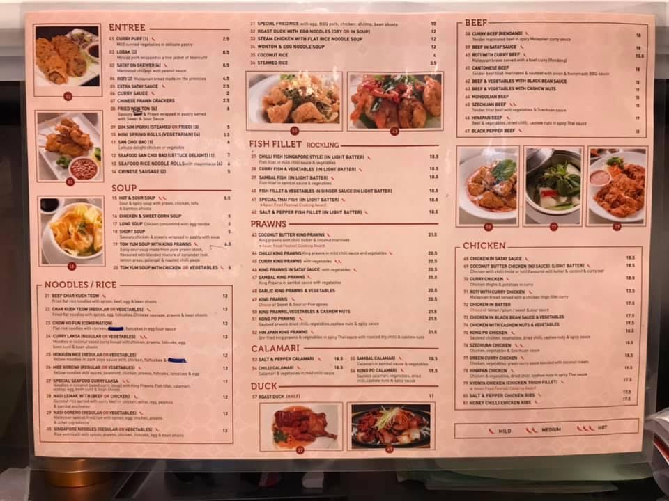 Menu at Kotakaya restaurant, Croydon South