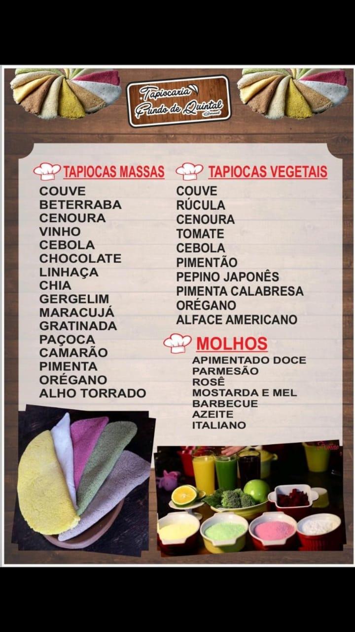 Menu Em Tapiocaria Fundo De Quintal Cbx Restaurante Salvador