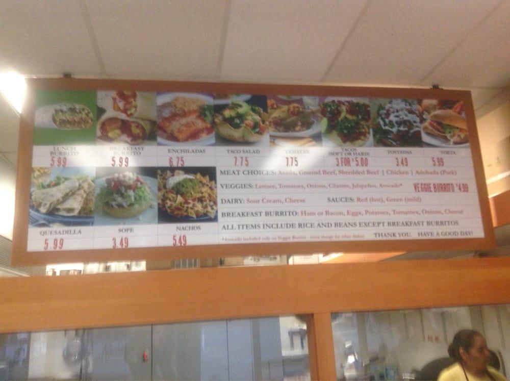 Menu at The Burrito King restaurant, Bellingham, 505 32nd St