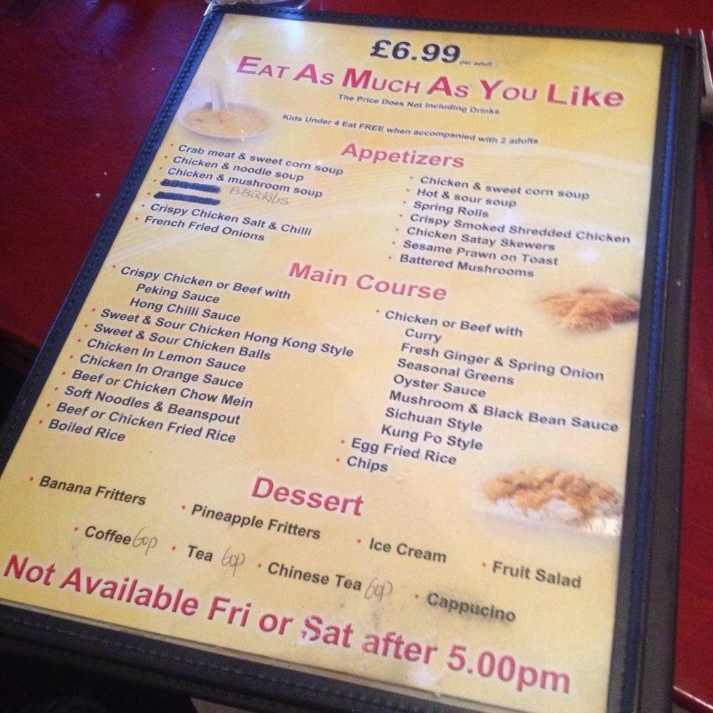 Menu at Beijing Chinese Restarant, Belfast