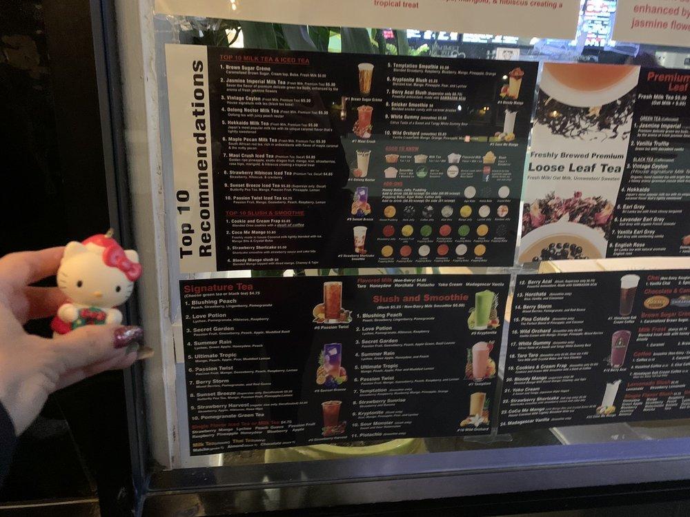 Menu at Boba My Tea cafe, Los Angeles, Nordhoff St