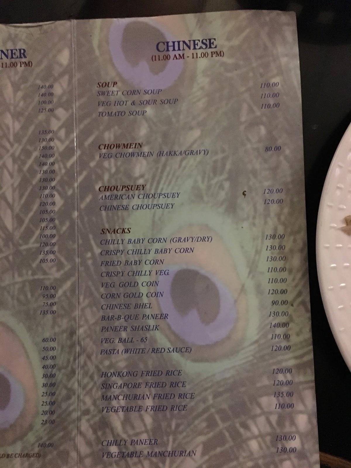 Govind's menu