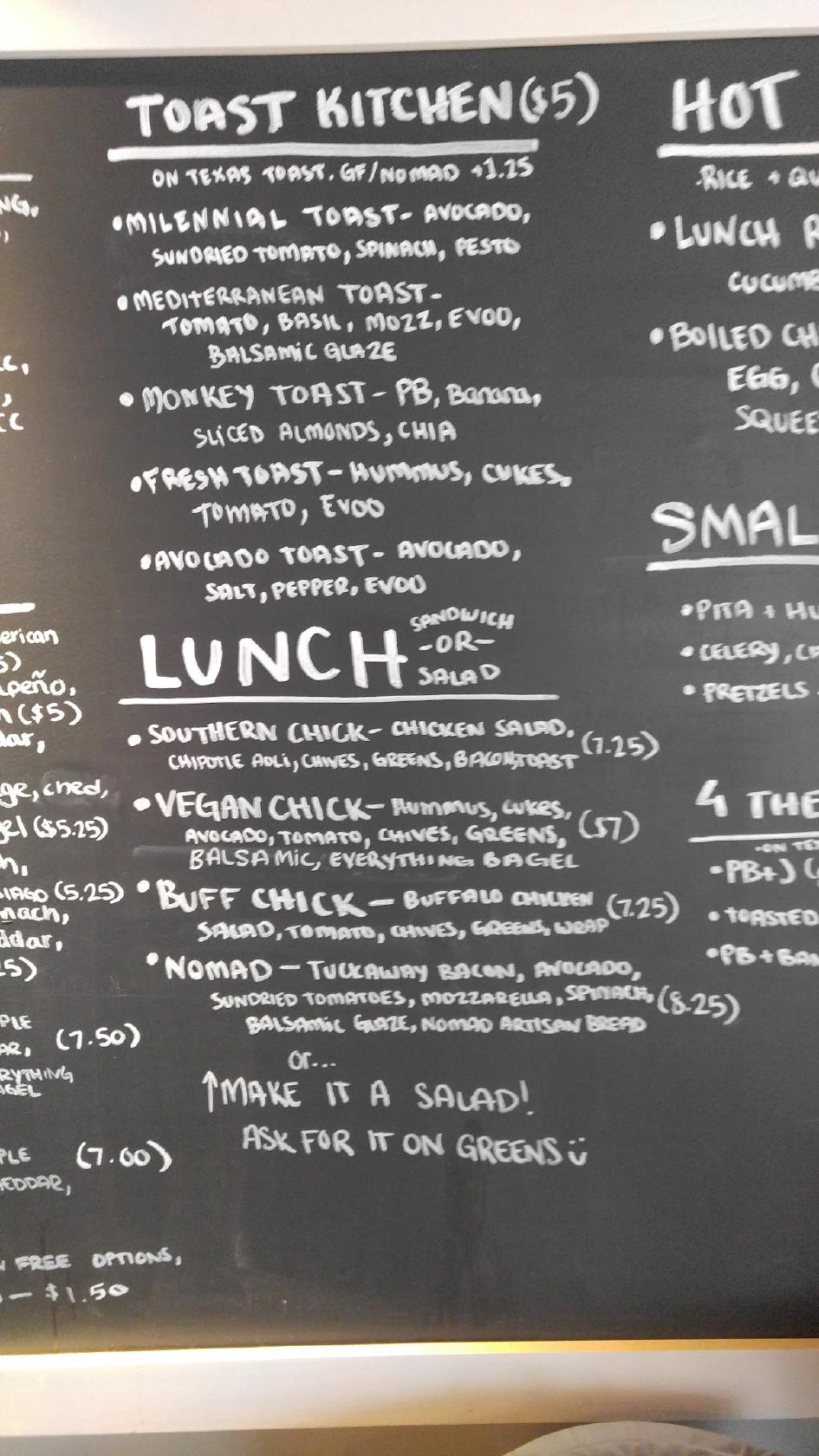 Menu at The Grind Rail Trail Cafe, Derry