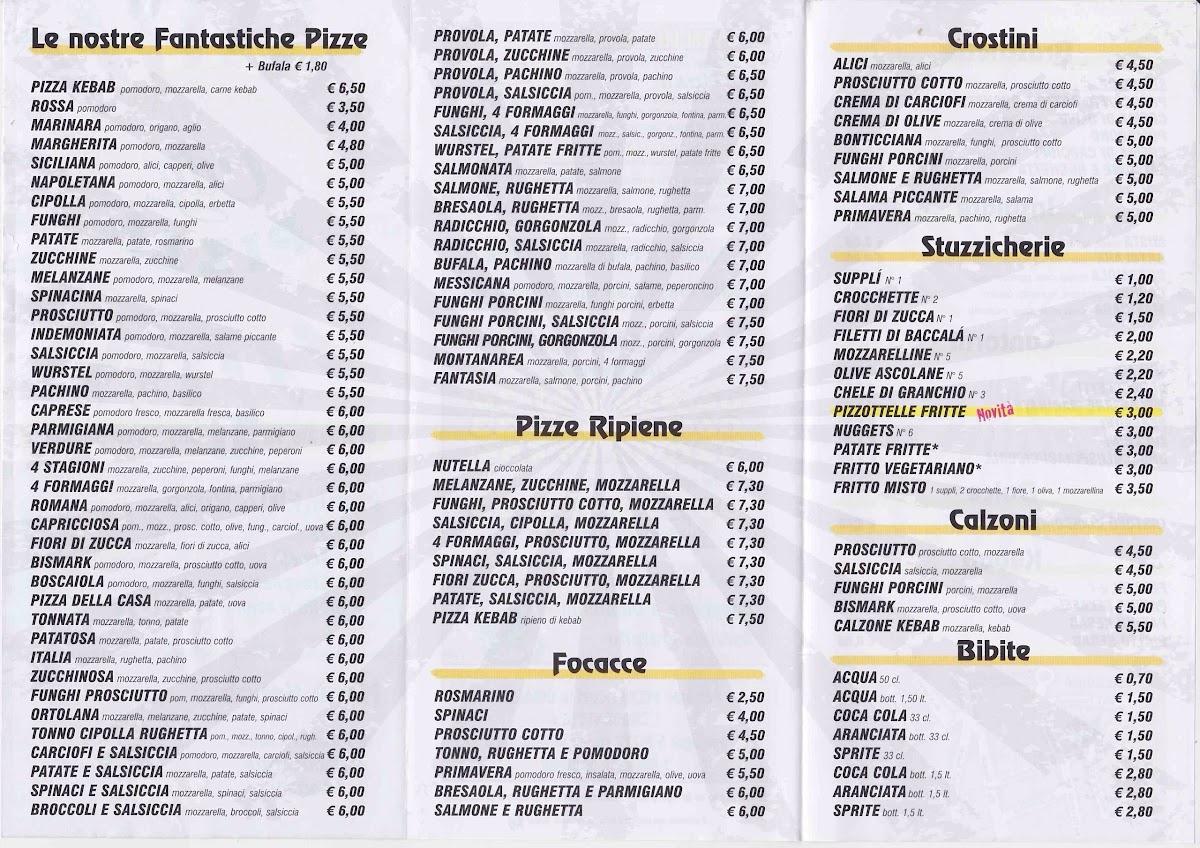 Menu di City Pizza- Balduina 