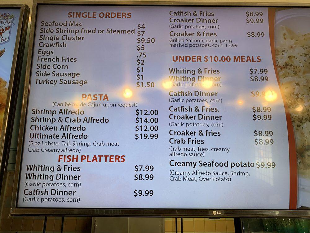 Menu at Mr 3s Crab Pot restaurant, Charlotte