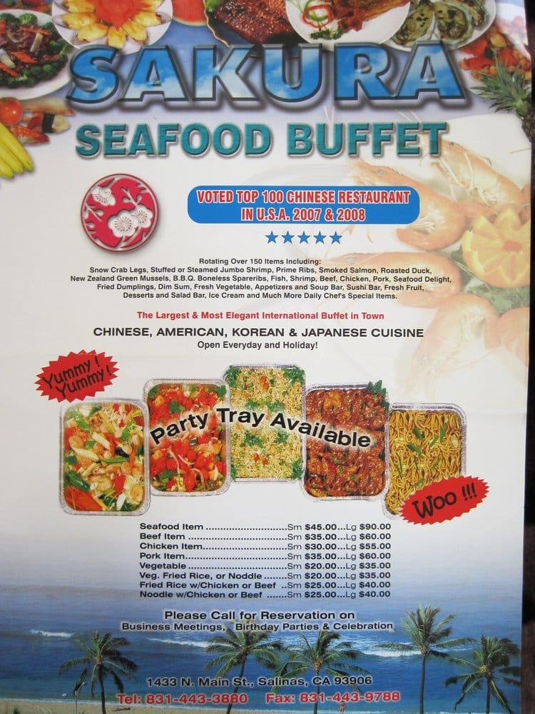 Menu at Sakura Buffet restaurant, Salinas, N Main St