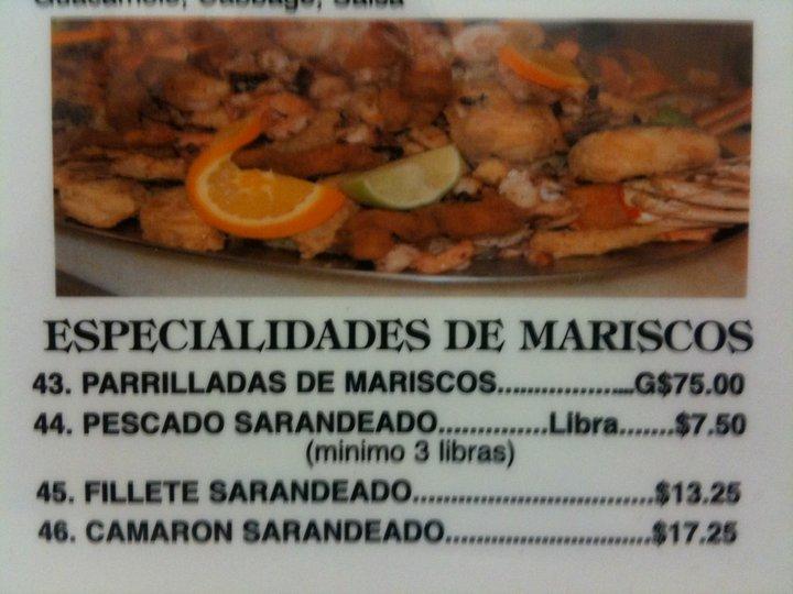 Menu at Mariscos Martin restaurant, La Puente, Valley Blvd