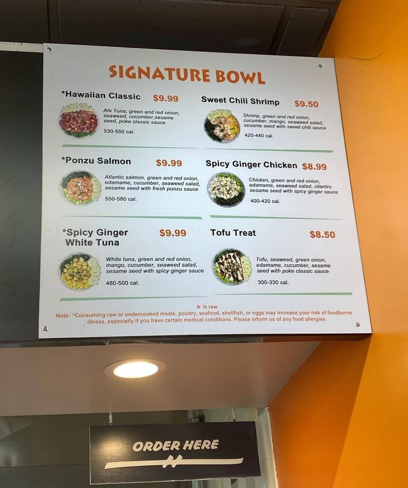 Menu at POKE CITY restaurant, West Hartford