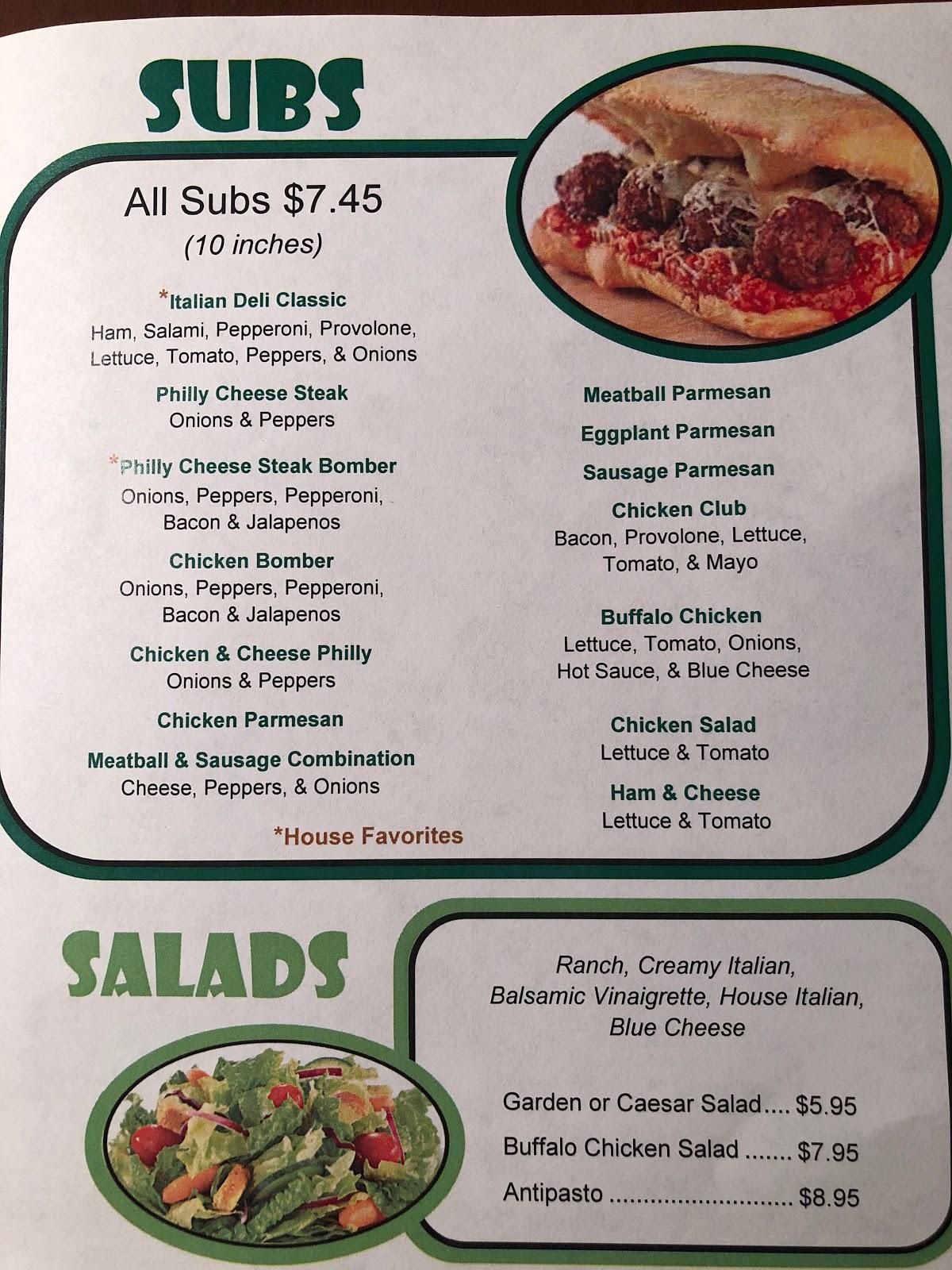 Menu at Seven Lakes Pizza Kitchen pizzeria, West End