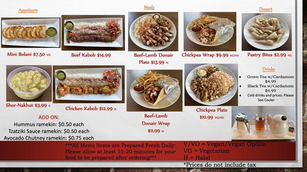 Menu at Little Oasis Kabob House restaurant, Bellingham