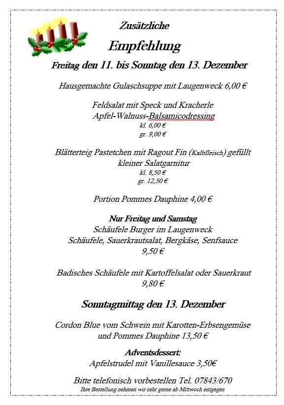 Speisekarte von Gasthaus Stigler restaurant, Renchen