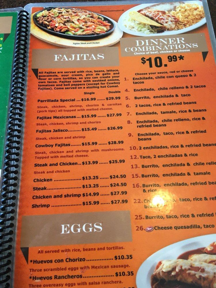 Menu at Guadalajara Mexican Restaurant, Ankeny